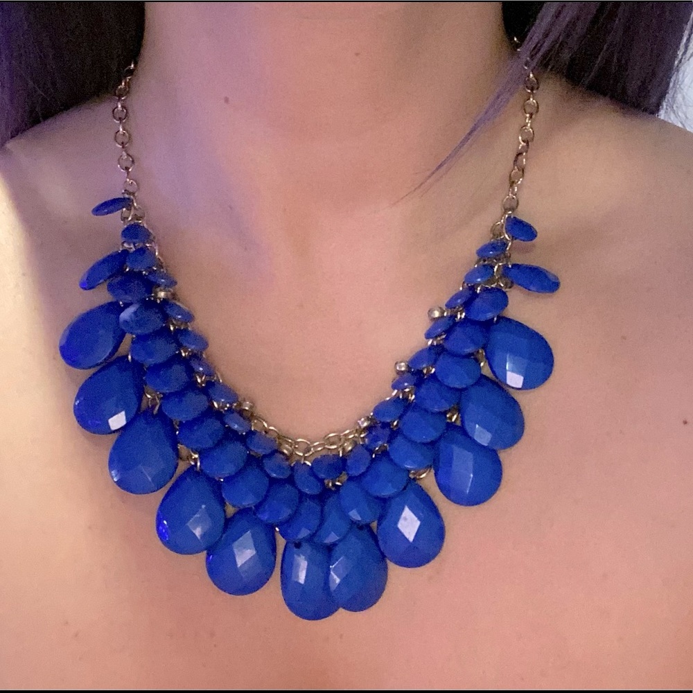 Electric blue statement necklace